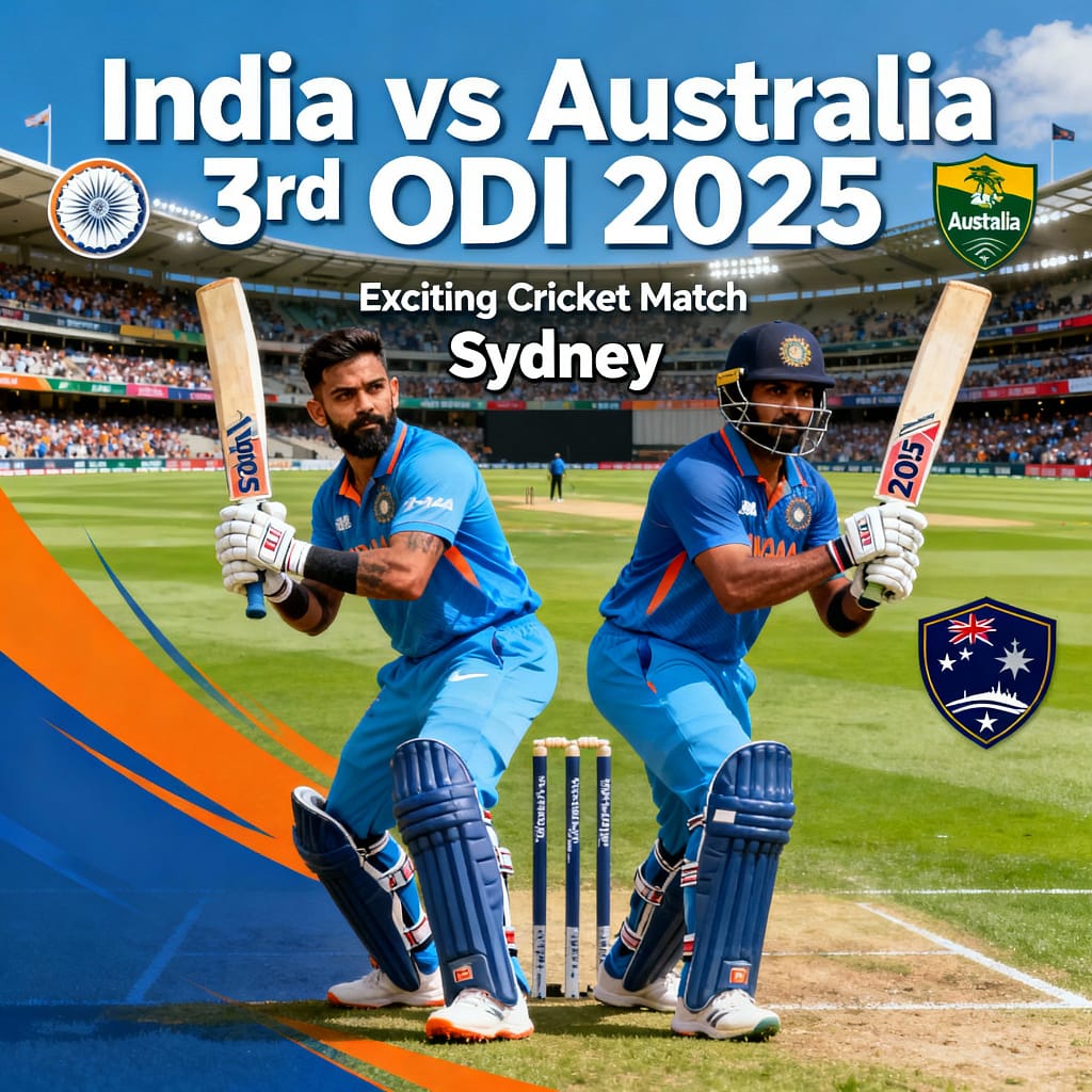 India vs Australia 3rd ODI LIVE Updates featuring Virat Kohli and Rohit Sharma batting in Sydney Cricket Ground