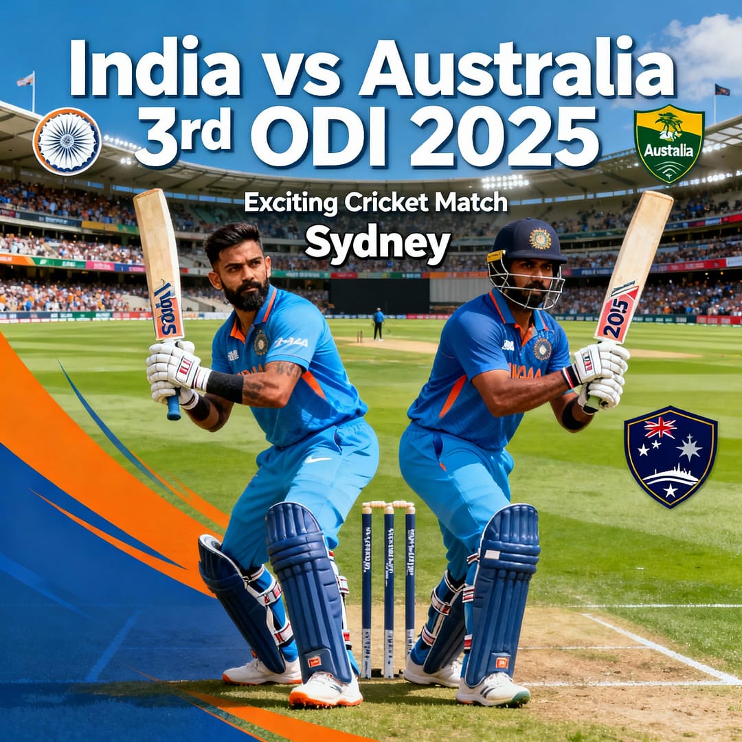 India vs Australia 3rd ODI LIVE Updates featuring Virat Kohli and Rohit Sharma batting in Sydney Cricket Ground