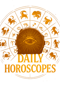 Daily Horoscopes – Bold astrology feature image with zodiac signs, perfect for all users