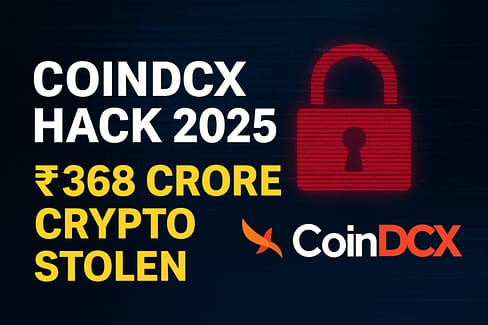 CoinDCX हैक 2025 का चित्र जिसमें वॉलेट से डिजिटल फंड चोरी को दिखाया गया है